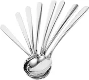 ULTECHNOVO 8pcs Stainless Steel Dinner Spoons Large Round Soup Spoons for Family Use Steel Elegant Design Dishwasher Safe Heavy Duty Utensils
