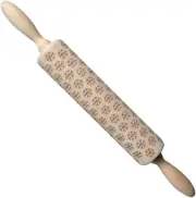 13.6Inch Wooden Christmas Embossed Pin for Pastry Baking Tools,Santa Cookies ...