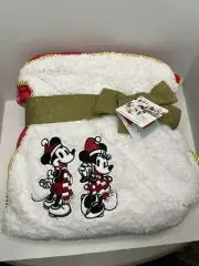 Disney Holiday Mickey & Minnie Mouse Fleece Red Snowflake Throw Blanket NEW