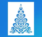 Abstract Christmas Tree Reusable Stencil (Many Sizes)