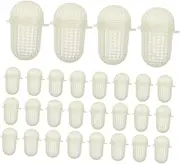 GANAZONO 50pcs Bait Ball Outdoor Fishing Accessory Fishing Bait Lure Feeder Cage Fishing Net Holder Fishing Feed Basket Earthworm Bait Cage Fishing Trap Net Plastic White