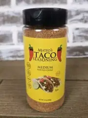 Mateo's Gourmet Taco Seasoning Medium Ancho Chile 9.4 Ounce Exp 2026 No Msg