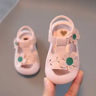學步鞋 嬰兒鞋 寶寶襪鞋 2023新款女童涼鞋防滑軟底學步鞋嬰兒女寶寶涼鞋0一1-3歲透氣公主『TS3019』