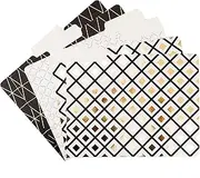 U Brands Classic File Folders Set, Office Supplies, Black, Gold and White, FSC Certified, 6 Count