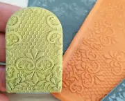 FLORAL LACE Texture mat for Polymer Clay | Flexible Texture Stamp |