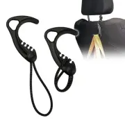 Gear Hook Black 2-Pack — S Hook for Backpacks, Cars, Stollers, Purses, and Cl...