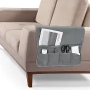 Couch Sofa Armrest Organizer Non-Slip Remote Control Organizer, Dark Gray