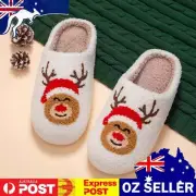 Christmas Elk Plush Slippers Comfortable Warm Slip-on House Shoes for Men Women