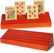 Pcs Wooden Playing Card Holders Card Holders Stable Wood Stand Vertical Display Trays