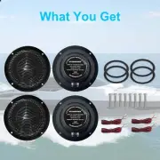 4x6.5" Marine Stereo Speakers WaterproofFlush Mount Audio Boat ATV UTV Golf Cart