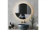 Embellir Bluetooth LED Wall Mirror With Light 60CM Bathroom Decor Round Mirrors