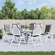 Decor Cushion Highback Chair Cushions 6 pcs Grey Oxford Fabric