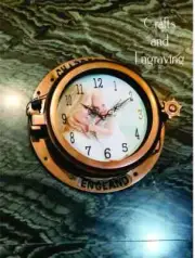 Customize Photo Dial Aluminium Porthole Wall Clock With LED Light Home Decor