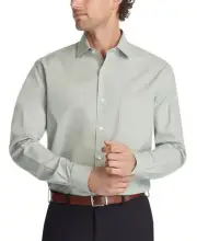 Van Heusen Men Regular fit Dress Shirt Medium 15-15.5 34-35 Green Solid
