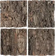 VICASKY 4 pcs Reptile Cork bark Enclosure Background Tank Decor for Gecko Lizard Frog Bearded Dragon Log Wood Grapevine Back Wall Terrarium Hide Tube Crested Snake hides