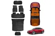 Floor Mats Boot Liners Set for Tesla Model Y Juniper 2025-Onwards All Weather Front Toolbox Cargo Car Trunk Cover Luggage Tray