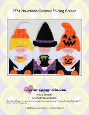 Halloween Gnomes Folding Screen-Plastic Canvas Pattern or Kit
