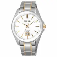 在飛比找Yahoo奇摩購物中心優惠-SEIKO 榮耀時刻日期都會腕錶-銀框雙色版-大-SUR01