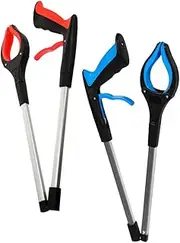 MOTHNUR 2pcs Foldable Trash Picker Upper with Ergonomic Handle Long Reach Litter Grabber Tool for Collection and High Shelf Access
