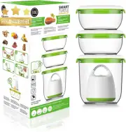 Vacuum Seal Food Storage Container Set with Vacuum Pump and 3 Reusable Canisters