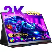 16" 2K 120Hz Gaming Monitor 2560x1600 FreeSync Portable Screen for PS 4/5 Xbox