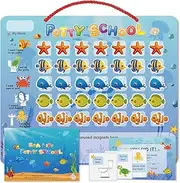 Potty Training Chart for Toddlers Waterproof Magnetic Reward Chart Motivational Toilet Training for Kid Boys & Girls -Sealifes Design - 35 Reusable Magnetic Stickers…