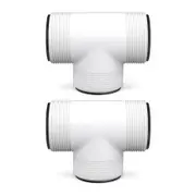 2 Pack Pool Hose Connector Replacement for Intex and Coleman, 1.5 inch Pool Hose T Connector Fits Filter Pumps, Threaded Hose Connections