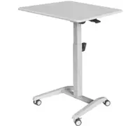 Altus Mobile Sit Stand Desk Laptop Table Adjustable Height Office Workstation - White | Desk