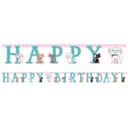 Purr-fect Party Jointed Happy Birthday Banner
