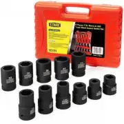 Stark SAE/Metric Impact Socket Set 1" Drive Deep w/ Carrying Case (11-Piece)
