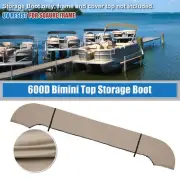 Square Tube Bimini Top Storage Boot 97"-103" W 600D Polyester Canvas Beige 1 Set