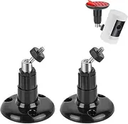 2Pack Adhesive Ring Camera Wall Mount, Camera Mounting Bracket Stick Up Mount 360 Degree Adjustable Screwless for Ring Surveillance Camera,2 Ways Installation Without Drilling(Black)