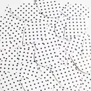 Teardrop Sequin 1.5" Black Polka Dot on White Opaque
