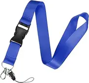 uxcell 1-Pack Breakaway Lanyard for Keys, Blue 1" Wide Keychain Long ID Badges Neck Lanyard Strap with Quick Release Buckle for Man/Woman/Girls/Teacher, ID Holder Folder