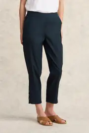 Curved Hem Linen Pant - Ink