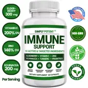 Immune Booster with Vitamin C, Elderberry, Zinc, Probiotics & Echinacea