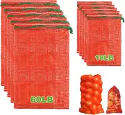 10Pack Reusable Vegetable Storage Bags with Drawstring,for Onions Potatoes