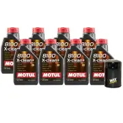 8L Motul 8100 X-CLEAN + 5W30 Wix Filter Motor Oil Change Kit API SN/CF