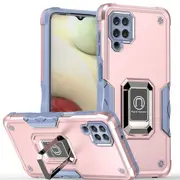 Case for Samsung A12 Shockproof Magnetic With Ring Holder - Rose gold