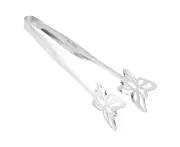 Stainless Steel Food Tongs Food Grade Safe Thickened Hollow Out Buffet Serving Tongs For Kitchen Buffet Bbq Party Butterfly Tongs Silver