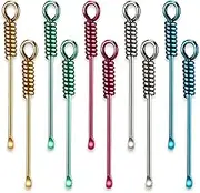 10Pcs Mini Spoon Tiny Shovel Spoon Portable Scoop Pendant Tiny Powder Spoons for Spices Salts Sand Spice Scoop