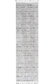Amsterdam Fringed Rug - 112 Grey Runner by Cyrus Rugs