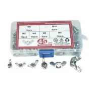 45pcs Steel Wing Nuts Assortment Easy Install Hand Tightened Simple Installation