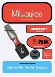 Milwaukee Shockwave Impact Duty 8 Bit Set Square #2 Screw Driver Bits SQ2 1"