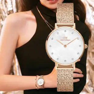 【Daniel Wellington】Petite Lumine 貝母盤麥穗鋼琴錶-冰川白28mm(DW00100590)