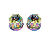 Oil Slick Rainbow Titanium Flange Nut M12x1.50 (2 Pack)