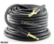 50 ft. Premium 1/4 inch Mono (TS) Male to Male Audio Cable, 16AWG, Gold-Plated