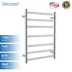 Decaura Wall Mounted Heated Towel Rail Rack 7 Rungs Chrome 304 Stainless Steel