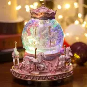 LOVE FOR YOU Gift Wrapped Music Box Carousel Horses Color Lights Unicorn Musical