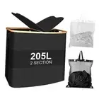 Large Laundry Hamper with Lid, 205L Collapsible Laundry Basket with Inner Bags